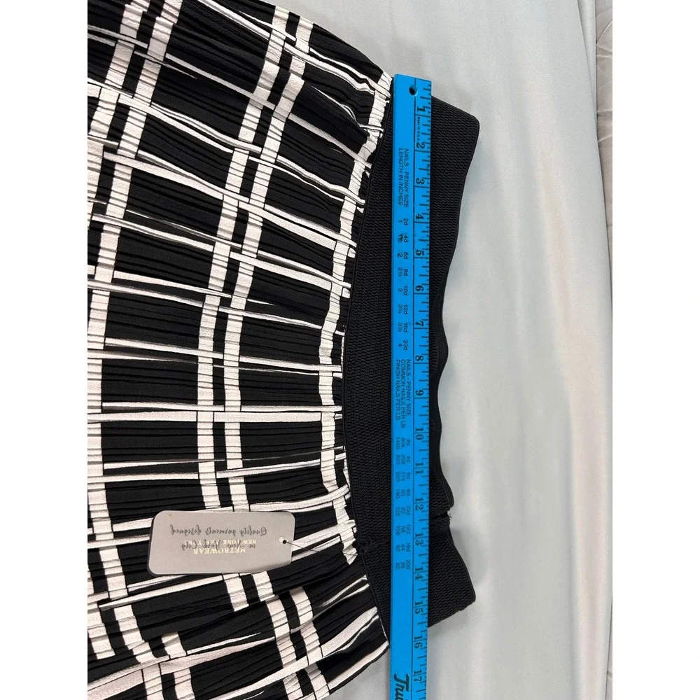 Metrowear Andi + James Pleated Midi Skirt Bundle Black White Paisley Grid Large